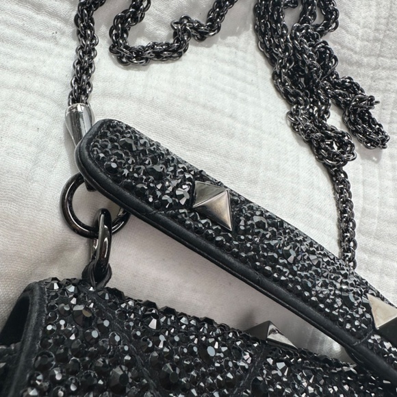 SMALL ROMAN STUD THE SHOULDER BAG AND CHAIN WITH SPARKLING EMBROIDERY - Picture 4 of 13